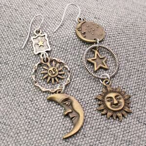 Celestial Dream Mismatched Sun & Moon Earrings